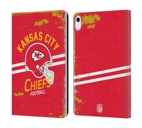 Head Case Designs Officially Licensed NFL Helmet Distressed Kansas City Chiefs Logo Art Leather Wallet Case Compatible With Apple iPad 10.9 2022/2025