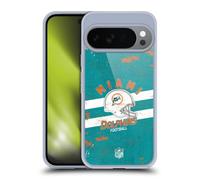 Head Case Designs Officially Licensed NFL Helmet Distressed Miami Dolphins Logo Art Gel Case [Military Grade Protection] Compatible with Google Pixel 10 and Compatible with MagSafe