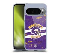 Head Case Designs Officially Licensed NFL Helmet Distressed Minnesota Vikings Logo Art Gel Case [Military Grade Protection] Compatible with Google Pixel 10 and Compatible with MagSafe