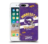 Head Case Designs Officially Licensed NFL Helmet Distressed Minnesota Vikings Logo Art Gel Case [Military Grade] Compatible with Apple iPhone 7 Plus/iPhone 8 Plus and Compatible with MagSafe