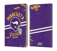 Head Case Designs Officially Licensed NFL Helmet Distressed Minnesota Vikings Logo Art Leather Wallet Case Compatible With Apple iPad 10.2 2019/2020/2021
