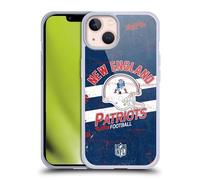 Head Case Designs Officially Licensed NFL Helmet Distressed New England Patriots Logo Art Gel Case [Military Grade Protection] Compatible with Apple iPhone 13 and Compatible with MagSafe