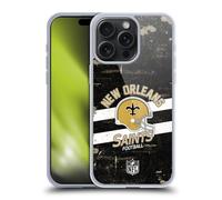 Head Case Designs Officially Licensed NFL Helmet Distressed New Orleans Saints Logo Art Gel Case [Military Grade Protection] Compatible with Apple iPhone 15 Pro Max and Compatible with MagSafe