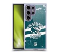Head Case Designs Officially Licensed NFL Helmet Distressed Philadelphia Eagles Logo Art Gel Case [Military Grade Protection] Compatible with Samsung Galaxy S25 Ultra and Compatible with MagSafe