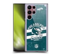 Head Case Designs Officially Licensed NFL Helmet Distressed Philadelphia Eagles Logo Art Hard Back Case Compatible With Samsung Galaxy S22 Ultra 5G
