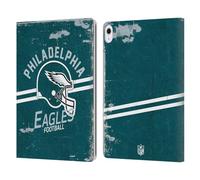 Head Case Designs Officially Licensed NFL Helmet Distressed Philadelphia Eagles Logo Art Leather Wallet Case Compatible With Apple iPad Air 13 2024/2025