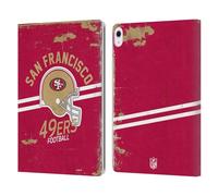 Head Case Designs Officially Licensed NFL Helmet Distressed San Francisco 49ers Logo Art Leather Wallet Case Compatible With Apple iPad Air 13 2024/2025