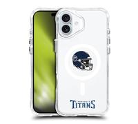 Head Case Designs Officially Licensed NFL Helmet Logotype Tennessee Titans Shockproof Bumper Case [Military Grade Protection] Compatible with Apple iPhone 16 Plus and Compatible with MagSafe