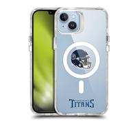 Head Case Designs Officially Licensed NFL Helmet Logotype Tennessee Titans Shockproof Bumper Case [Military Grade Protection] Compatible with Apple iPhone 14 Plus and Compatible with MagSafe