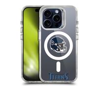 Head Case Designs Officially Licensed NFL Helmet Logotype Tennessee Titans Shockproof Bumper Case [Military Grade Protection] Compatible with Apple iPhone 15 Pro and Compatible with MagSafe
