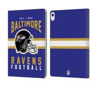 Head Case Designs Officially Licensed NFL Helmet Typography Baltimore Ravens Graphics Leather Wallet Case Compatible With Apple iPad Air 13 2024/2025