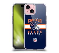 Head Case Designs Officially Licensed NFL Helmet Typography Chicago Bears Graphics Gel Case [Military Grade Protection] Compatible With Apple iPhone 15