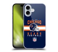 Head Case Designs Officially Licensed NFL Helmet Typography Chicago Bears Graphics Hard Back Case Compatible With Apple iPhone 16
