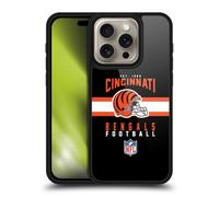 Head Case Designs Officially Licensed NFL Helmet Typography Cincinnati Bengals Graphics Gel Armour Case [Military Grade Protection] Compatible With Apple iPhone 16 Pro