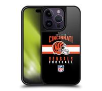 Head Case Designs Officially Licensed NFL Helmet Typography Cincinnati Bengals Graphics Gel Armour Case [Military Grade Protection] Compatible With Apple iPhone 14 Pro