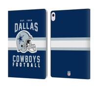 Head Case Designs Officially Licensed NFL Helmet Typography Dallas Cowboys Graphics Leather Wallet Case Compatible With Apple iPad Air 13 2024/2025