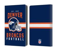 Head Case Designs Officially Licensed NFL Helmet Typography Denver Broncos Graphics Leather Wallet Case Compatible With Amazon Kindle Paperwhite 6