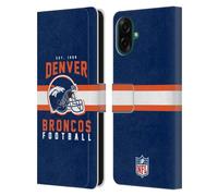 Head Case Designs Officially Licensed NFL Helmet Typography Denver Broncos Graphics Leather Wallet Case Compatible With Samsung Galaxy A07