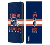 Head Case Designs Officially Licensed NFL Helmet Typography Denver Broncos Graphics Leather Wallet Case Compatible With Samsung Galaxy S25 FE