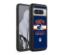 Head Case Designs Officially Licensed NFL Helmet Typography Denver Broncos Graphics Ultra-Armoured Shockproof Case [Military Grade Protection] Compatible With Google Pixel 8 Pro