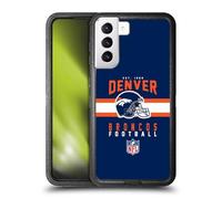 Head Case Designs Officially Licensed NFL Helmet Typography Denver Broncos Graphics Ultra-Armoured Shockproof Case [Military Grade Protection] Compatible With Samsung Galaxy S21+ 5G