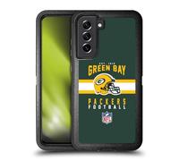 Head Case Designs Officially Licensed NFL Helmet Typography Green Bay Packers Graphics Ultra-Armoured Shockproof Case [Military Grade Protection] Compatible With Samsung Galaxy S21 FE 5G