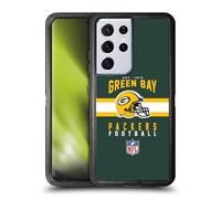 Head Case Designs Officially Licensed NFL Helmet Typography Green Bay Packers Graphics Ultra-Armoured Shockproof Case [Military Grade Protection] Compatible With Samsung Galaxy S21 Ultra 5G