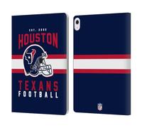 Head Case Designs Officially Licensed NFL Helmet Typography Houston Texans Graphics Leather Wallet Case Compatible With Apple iPad Air 13 2024/2025