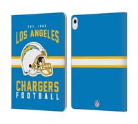 Head Case Designs Officially Licensed NFL Helmet Typography Los Angeles Chargers Graphics Leather Wallet Case Compatible With Apple iPad Air 13 2024/2025