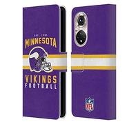 Head Case Designs Officially Licensed NFL Helmet Typography Minnesota Vikings Graphics Leather Book Wallet Case Cover Compatible With Honor 50 Pro