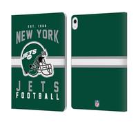 Head Case Designs Officially Licensed NFL Helmet Typography New York Jets Graphics Leather Wallet Case Compatible With Apple iPad Air 13 2024/2025