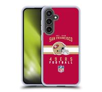 Head Case Designs Officially Licensed NFL Helmet Typography San Francisco 49ers Graphics Gel Case [Military Grade Protection] Compatible with Samsung Galaxy S24 FE and Compatible with MagSafe