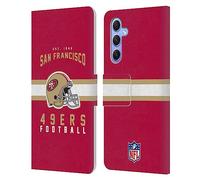 Head Case Designs Officially Licensed NFL Helmet Typography San Francisco 49ers Graphics Leather Wallet Case Compatible With Samsung Galaxy A34 5G