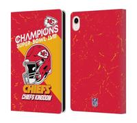 Head Case Designs Officially Licensed NFL Kansas City Chiefs Helmet 2024 Super Bowl LVIII Champions Leather Wallet Case Compatible With Apple iPad mini (2021/2024)