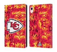 Head Case Designs Officially Licensed NFL Kansas City Chiefs Tie Dye 2024 Super Bowl LVIII Champions Leather Wallet Case Compatible With Apple iPad mini (2021/2024)