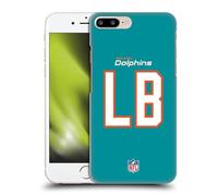 Head Case Designs Officially Licensed NFL LB Aqua Miami Dolphins Positions & Logo Hard Back Case Compatible With Apple iPhone 7 Plus/iPhone 8 Plus