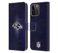 Head Case Designs Officially Licensed NFL LED Baltimore Ravens Artwork Leather Wallet Case Compatible With Apple iPhone 15 Pro Max
