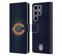 Head Case Designs Officially Licensed NFL LED Chicago Bears Artwork Leather Wallet Case Compatible with Samsung Galaxy S25 Ultra