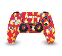 Head Case Designs Officially Licensed NFL Leopard Kansas City Chiefs Vinyl Faceplate Sticker Gaming Skin Decal Cover Compatible With Sony PlayStation 5 PS5 DualSense Controller