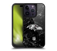 Head Case Designs Officially Licensed NFL Marble Baltimore Ravens Artwork Gel Armour Case [Military Grade Protection] Compatible With Apple iPhone 14 Pro