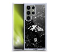 Head Case Designs Officially Licensed NFL Marble Baltimore Ravens Artwork Gel Case [Military Grade Protection] Compatible with Samsung Galaxy S24 Ultra 5G and Compatible with MagSafe