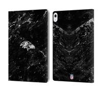 Head Case Designs Officially Licensed NFL Marble Baltimore Ravens Artwork Leather Wallet Case Compatible With Apple iPad Air 13 2024/2025
