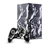 Head Case Designs Officially Licensed NFL Marble Carolina Panthers Game Console Wrap and Game Controller Skin Bundle Compatible With Xbox Series X