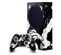 Head Case Designs Officially Licensed NFL Marble Denver Broncos Game Console Wrap and Game Controller Skin Bundle Compatible With Xbox Series S