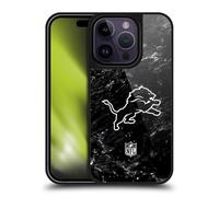 Head Case Designs Officially Licensed NFL Marble Detroit Lions Artwork Gel Armour Case [Military Grade Drop Protection] Compatible With Apple iPhone 14 Pro