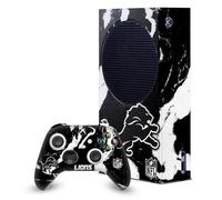 Head Case Designs Officially Licensed NFL Marble Detroit Lions Game Console Wrap and Game Controller Skin Bundle Compatible With Xbox Series S Console & Controller Bundle
