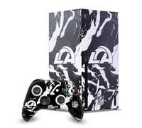 Head Case Designs Officially Licensed NFL Marble Los Angeles Rams Game Console Wrap and Game Controller Skin Bundle Compatible With Xbox Series X