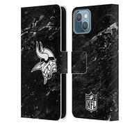 Head Case Designs Officially Licensed NFL Marble Minnesota Vikings Artwork Leather Wallet Case Compatible With Apple iPhone 13