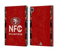Head Case Designs Officially Licensed NFL NFC Champ 49ers 2024 Division Champions Leather Wallet Case Compatible With Apple iPad Pro 12.9 2020/2021/2022