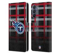 Head Case Designs Officially Licensed NFL Ombre Black Plaid Tennessee Titans Art Leather Wallet Case Compatible With Samsung Galaxy A15